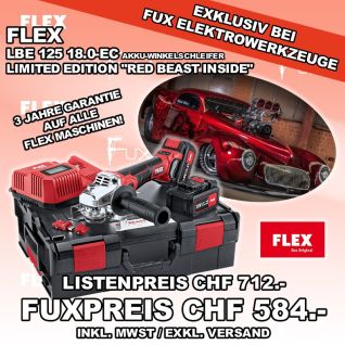 Flex LBE 125 18.0-EC/5.0 Akku-Winkelschleifer "Red Beast Inside"