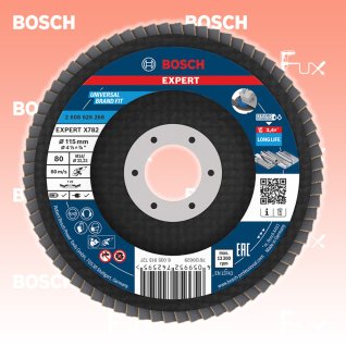 Bosch Expert Fächerschleifscheibe X782, ⌀ 115 mm, Korn  80
