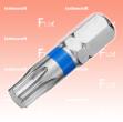 T20 Torx-Bits mit Farbring blau, 25 mm, 10 Stück