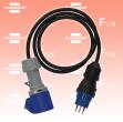 Professional Adapterkabel IP44, CEE/3 auf Typ T13 mit FS 10A, 1.5m