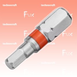 H4 Innensechskant-Bits mit Farbring orange, 25 mm, 10 Stück